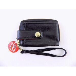 S&CO  Black ZIP AROUND PHONE Wallet Wristlet